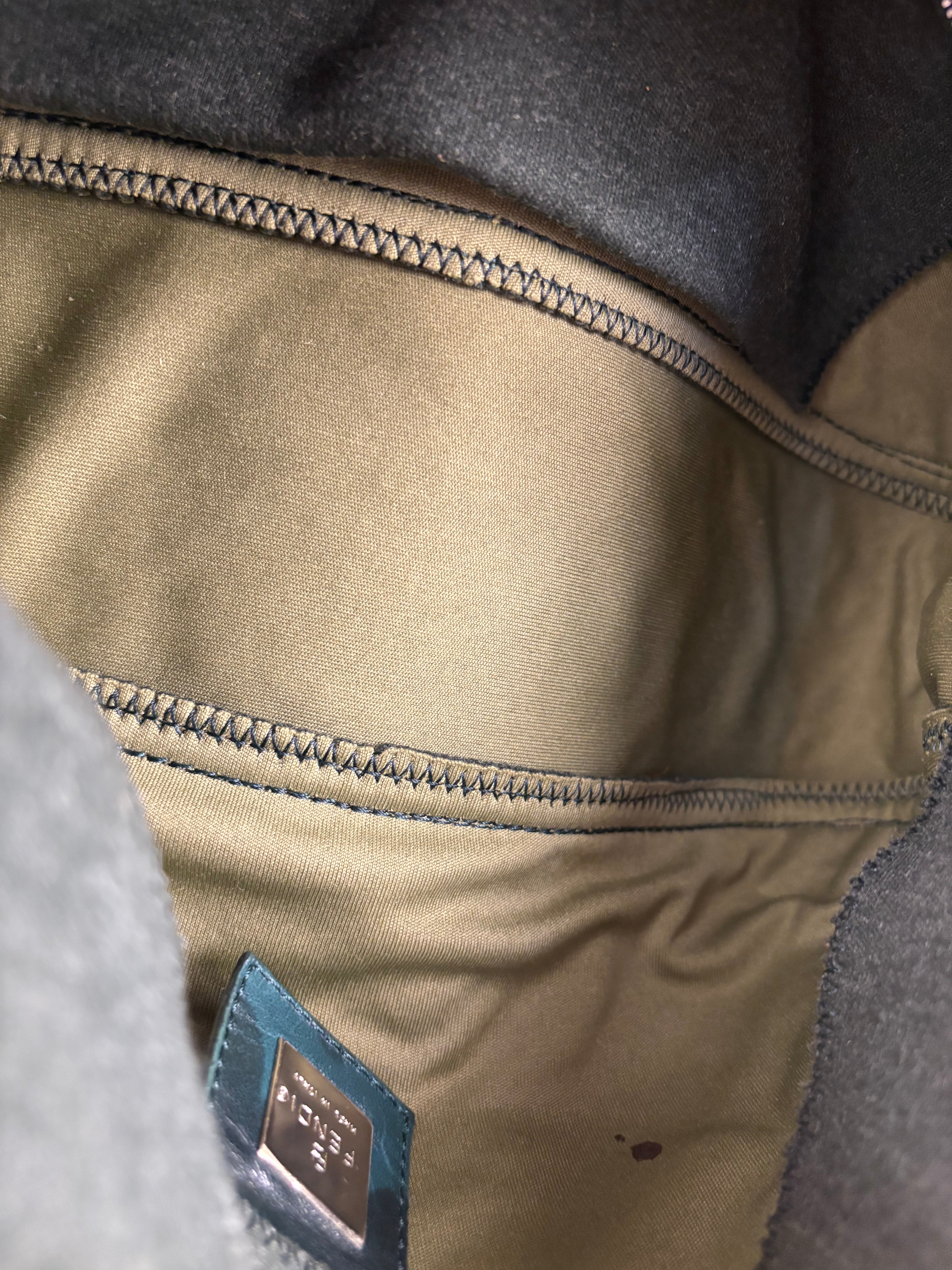 Fendi Green FF Cotton Baguette