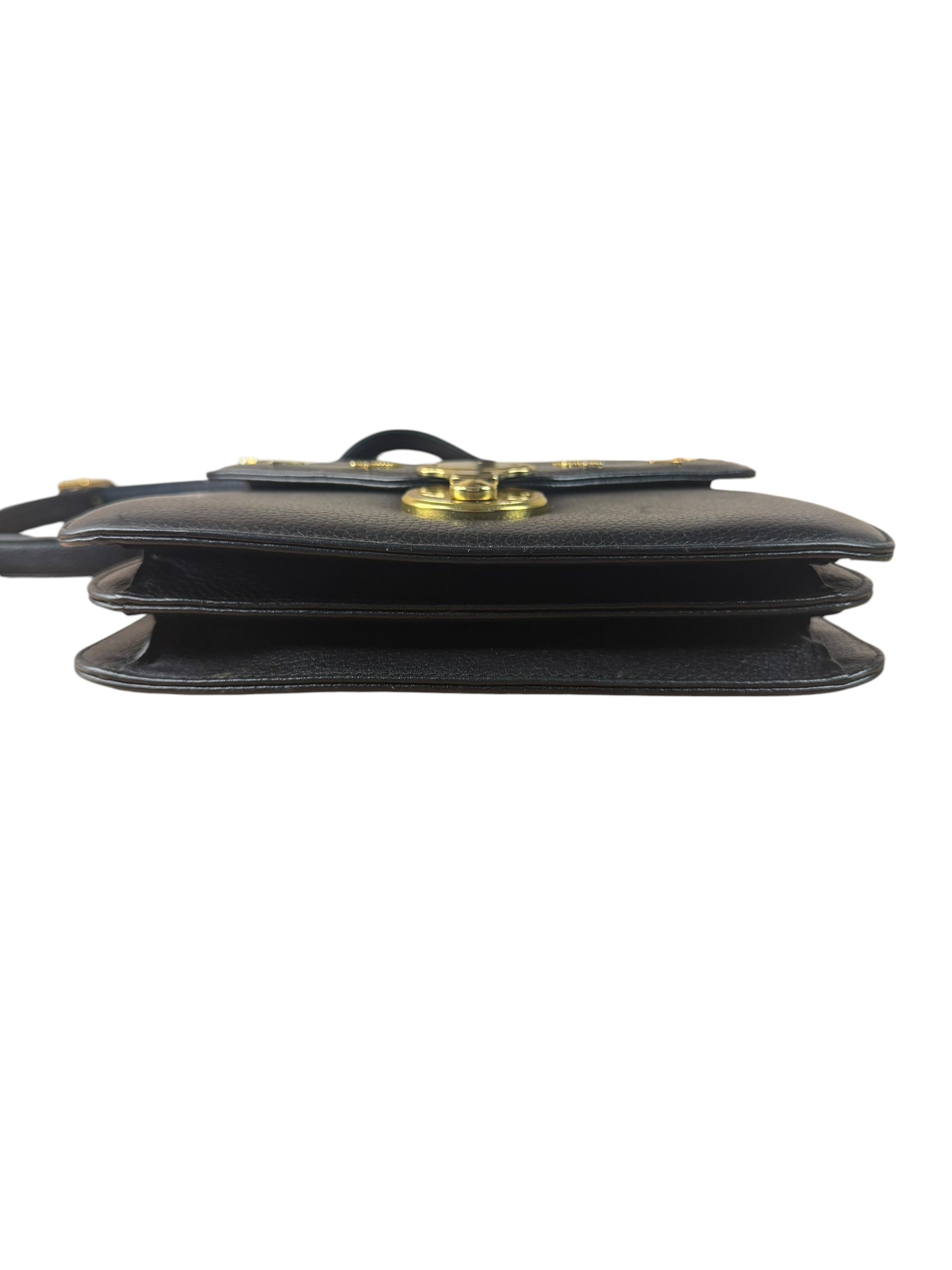 MCM Vintage Black Leather Crossbody Bag