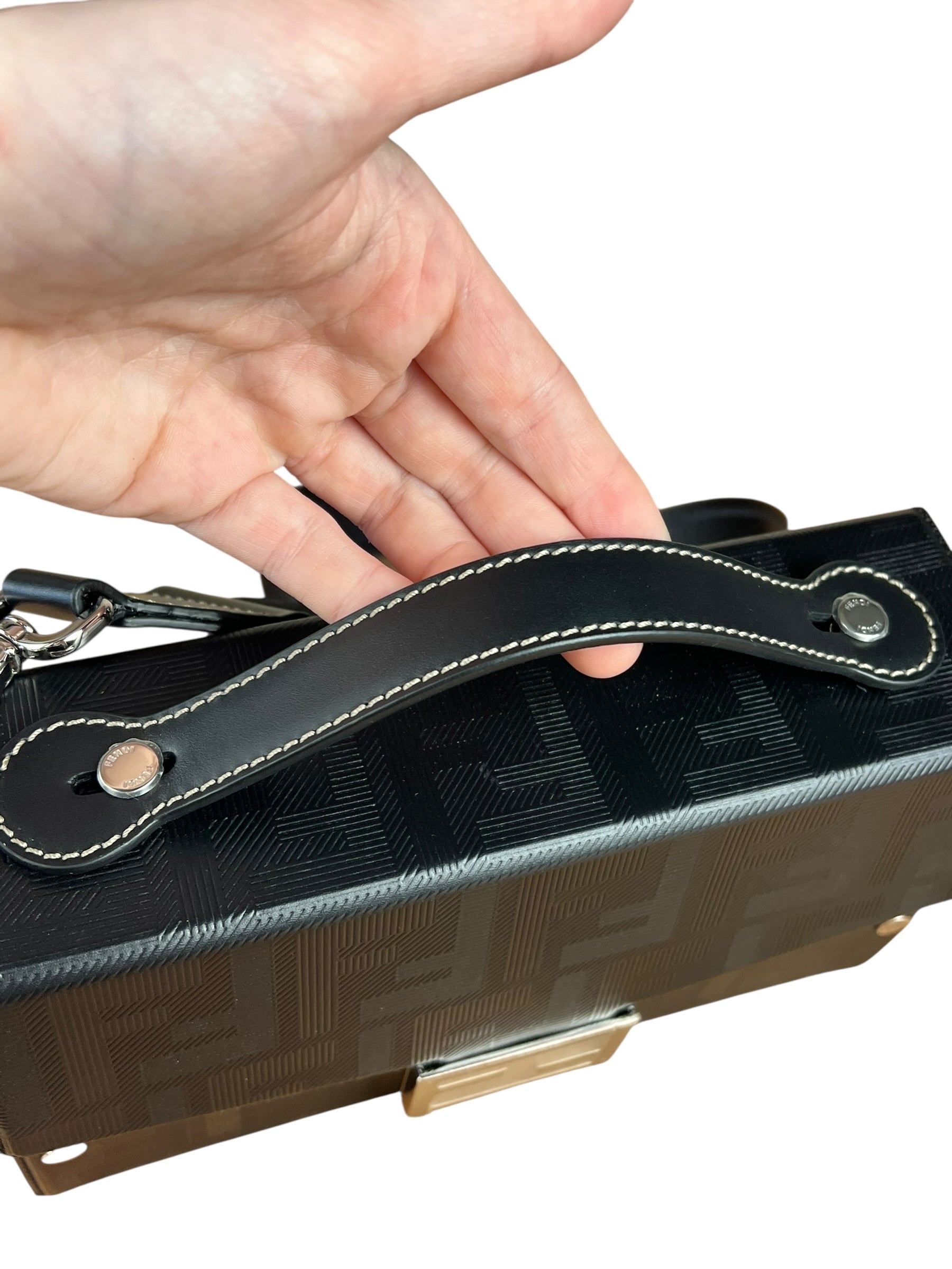 Fendi Soft Trunk Baguette Black
