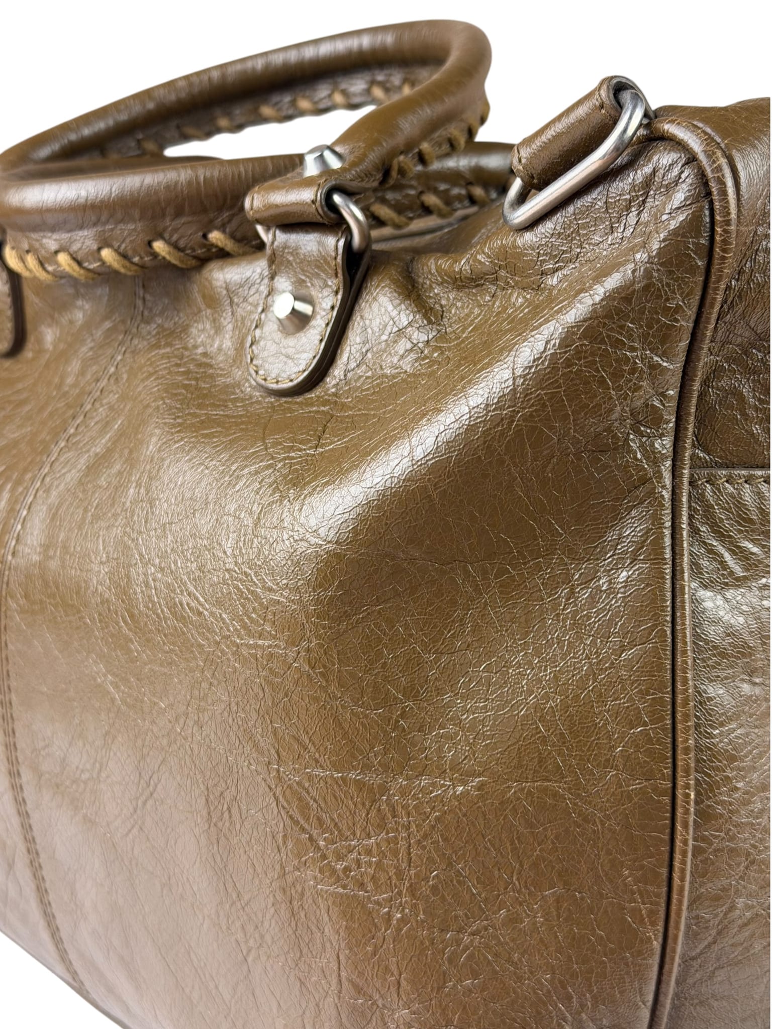 Balenciaga Brown Motocross Classic Travel Bag
