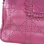 Christian Dior Purple Ruffle Leather New Lock Flap Bag