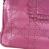Christian Dior Purple Ruffle Leather New Lock Flap Bag