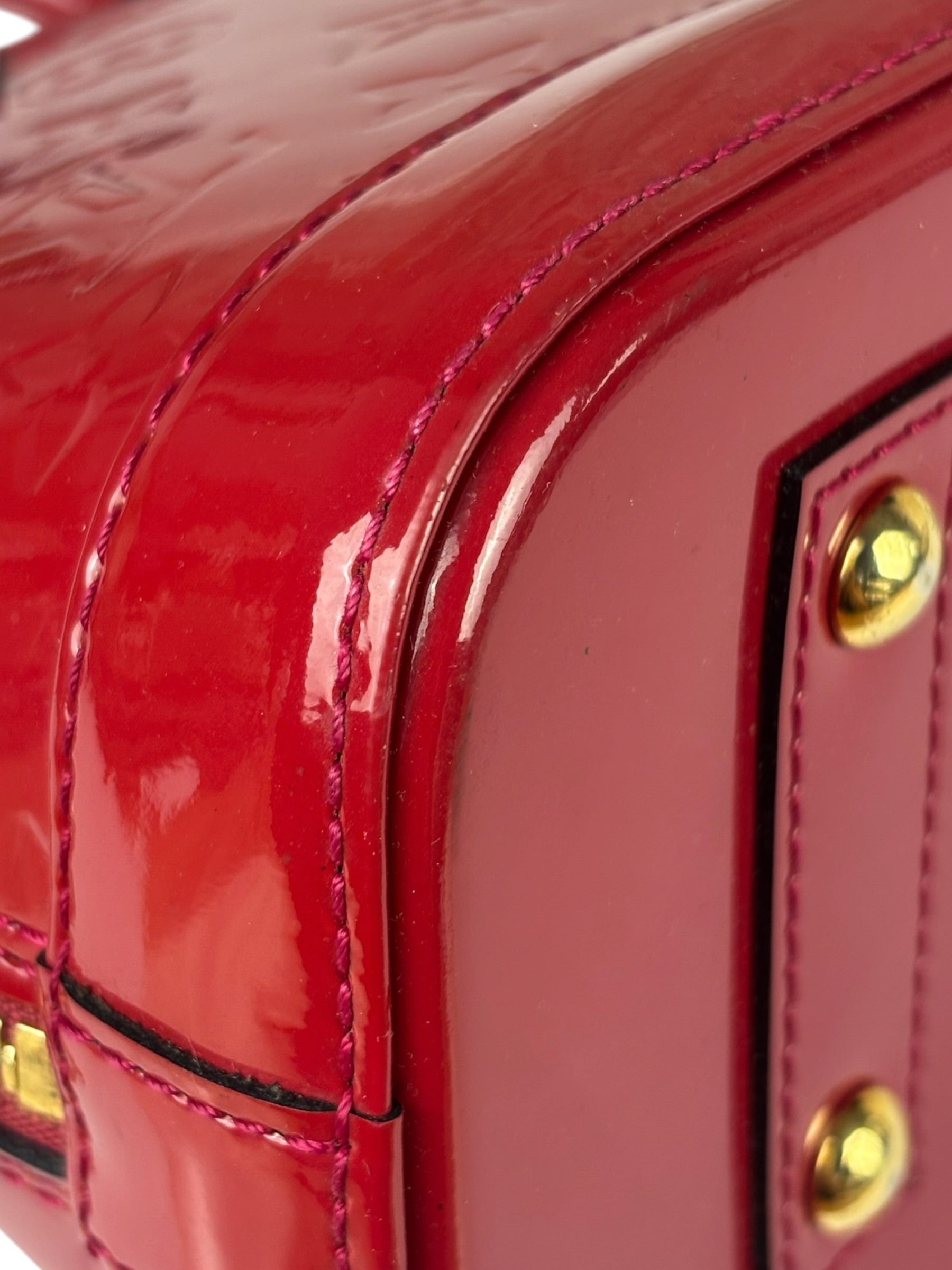 Louis Vuitton Red Vernis Alma BB Handbag