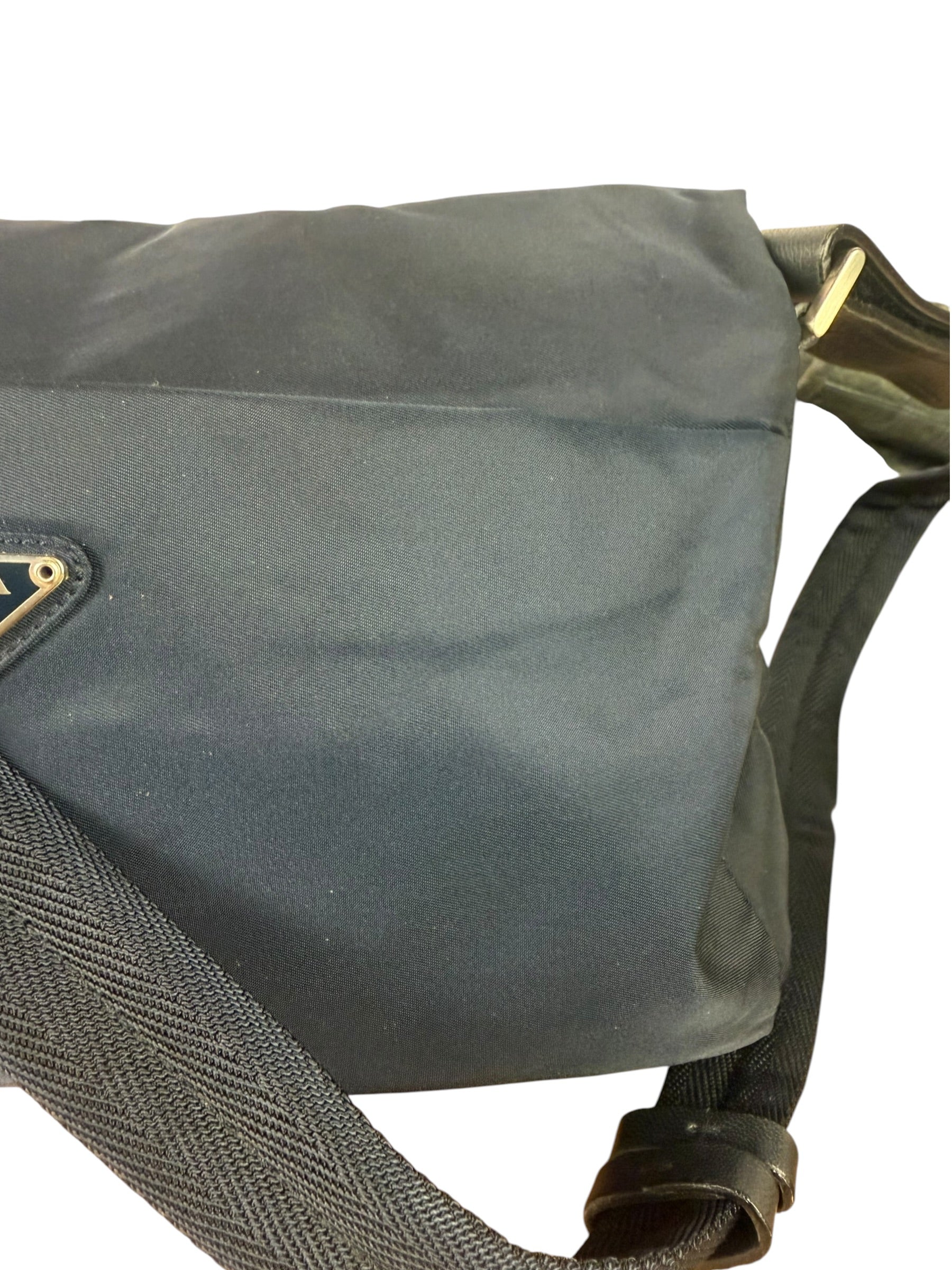 Prada Navy Nylon Tessuto Flap Crossbody