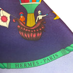 Hermes Blue Les Folies Du Ciel Silk Scarf