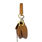 Christian Dior Tan Brown Leather Medium Saddle Bag