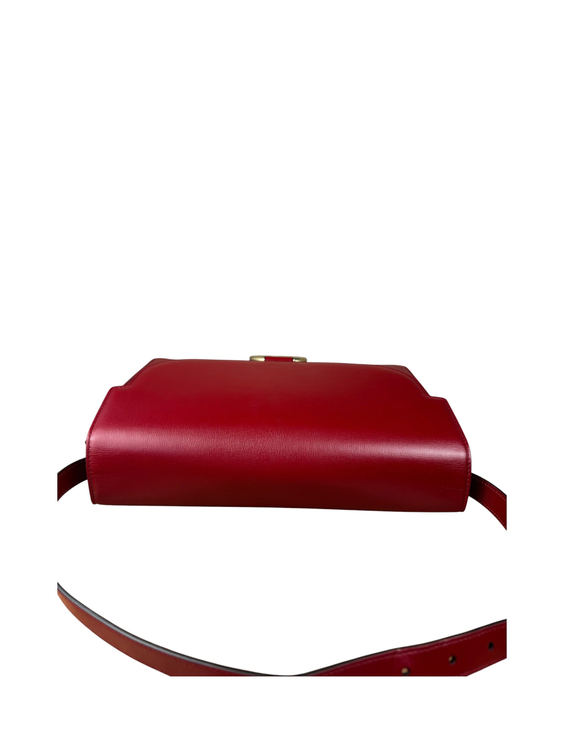 Gucci Red Leather GG Ring Shoulder Bag