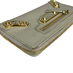 Balenciaga Grey Leather Moto Long Wallet