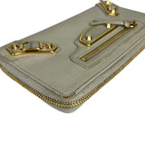 Balenciaga Grey Leather Moto Long Wallet