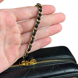 Chanel Mini Golden Plate Quilted Vanity Bag