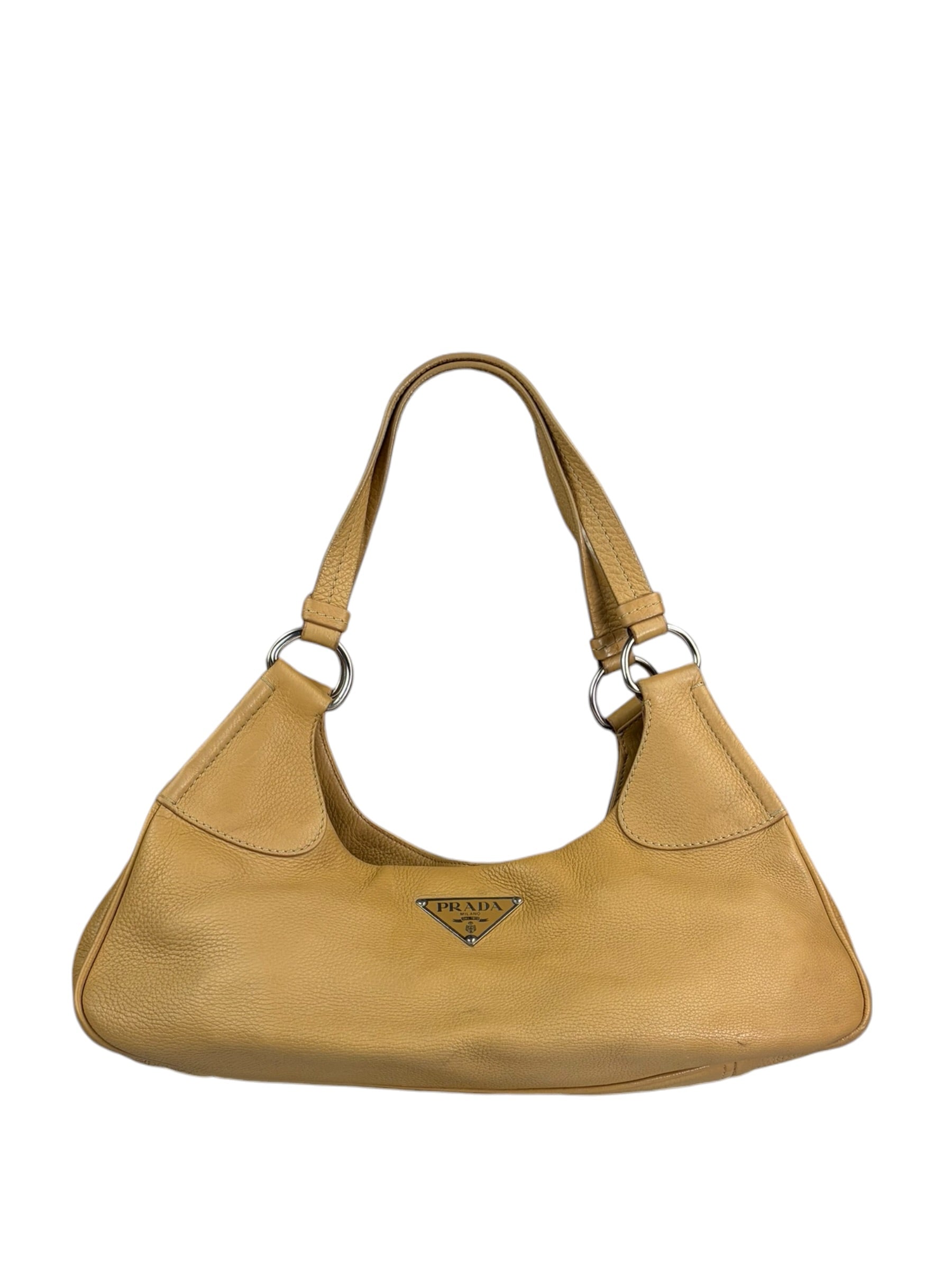 Prada Beige Leather Shoulder Bag