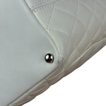 Chanel Vintage White Quilted CC Snake Cambon Ligne Tote 2004