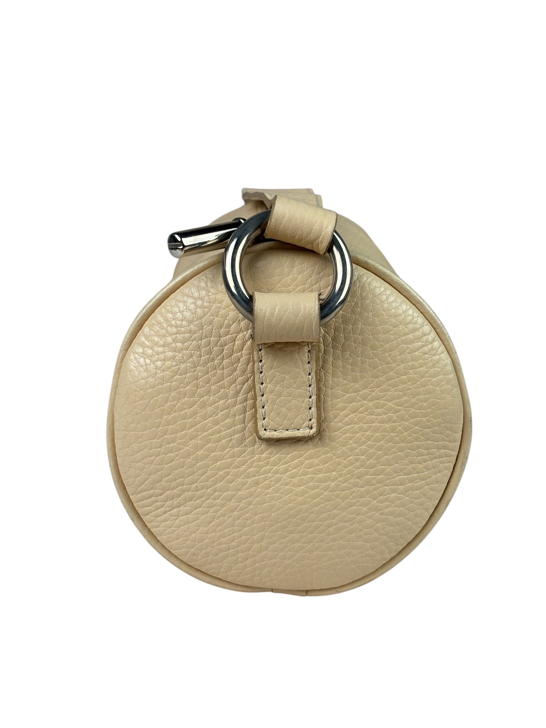 Burberry Cream Calfskin Barrel Shoulder Bag