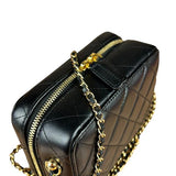 Chanel Mini Golden Plate Quilted Vanity Bag