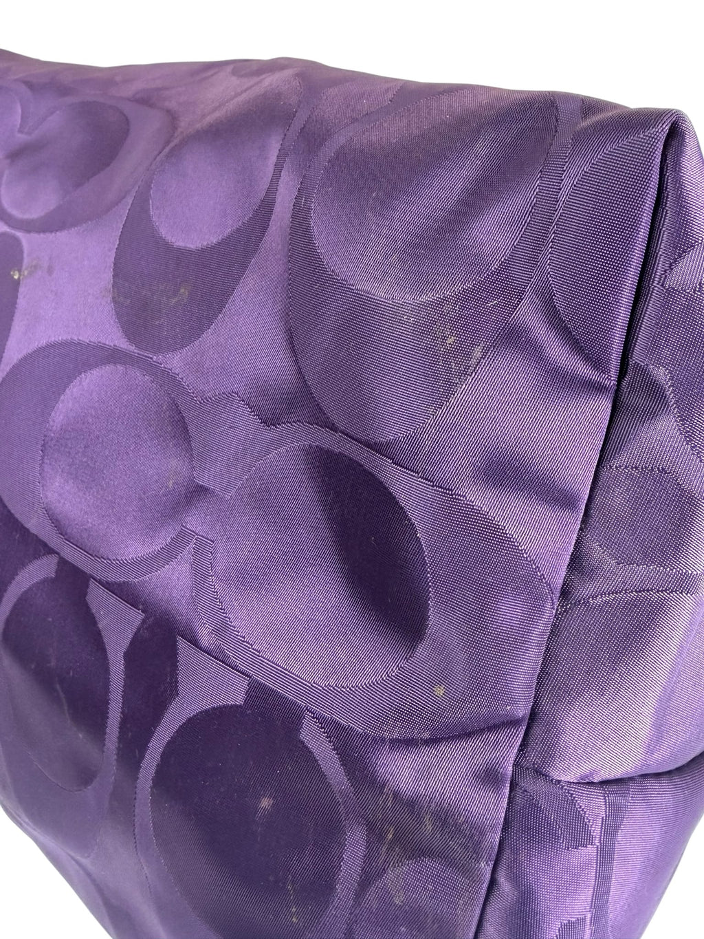 Coach Purple Nylon/Leather Trim Gateway Packable Weekender Tote