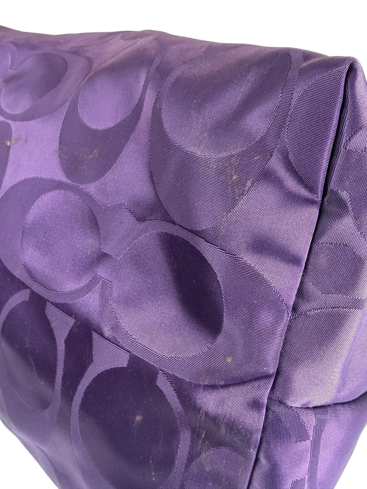 Coach Purple Nylon/Leather Trim Gateway Packable Weekender Tote