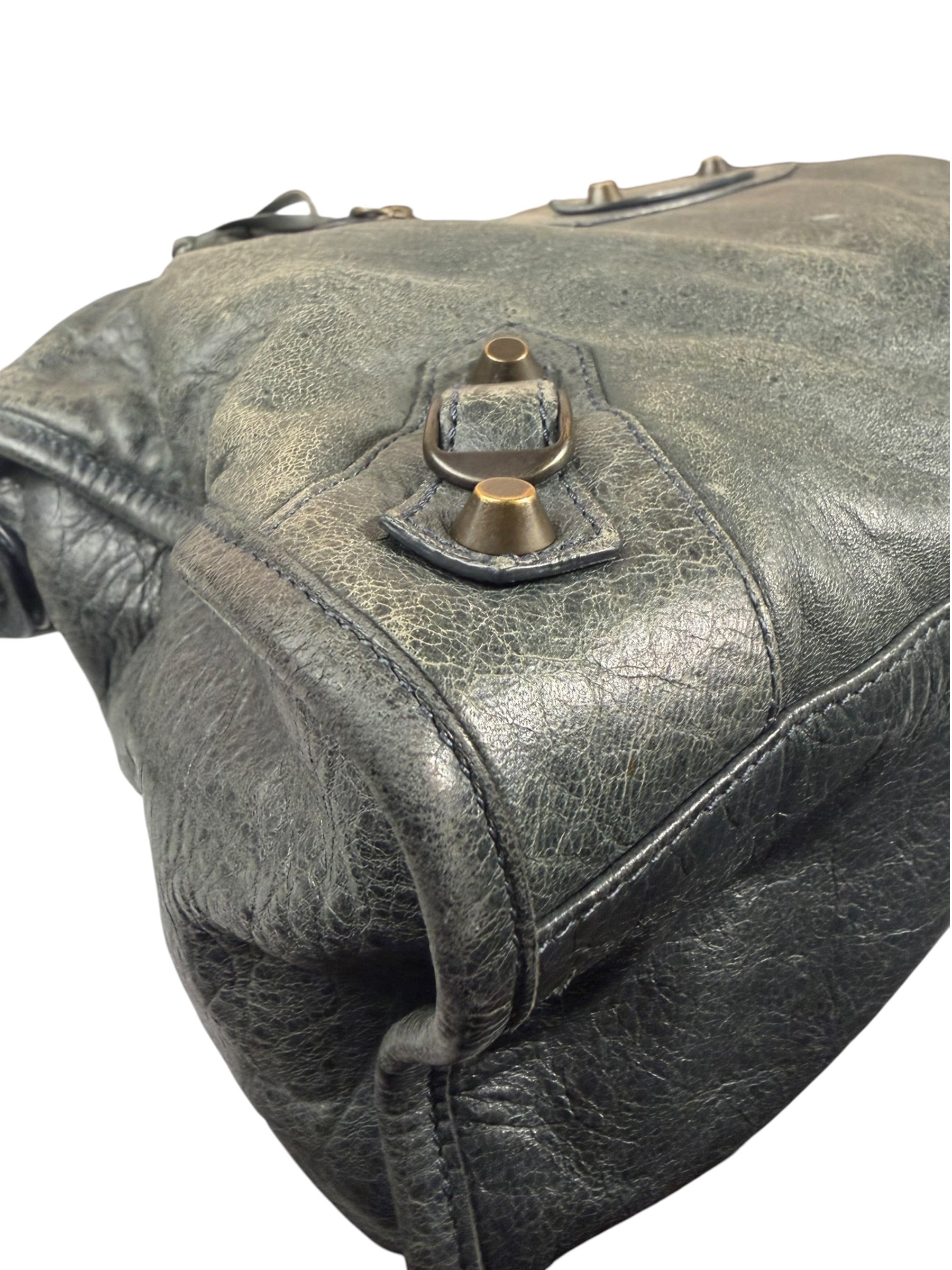 Balenciaga Grey Leather Medium Le City Shoulder Bag