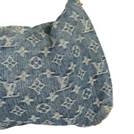 Louis Vuitton Vintage Denim Leather Trim Monogram Baggy Hobo Bag PM