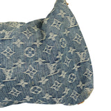 Louis Vuitton Vintage Denim Leather Trim Monogram Baggy Hobo Bag PM