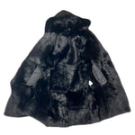 Vintage Black Fur Lined Suede Long Coat