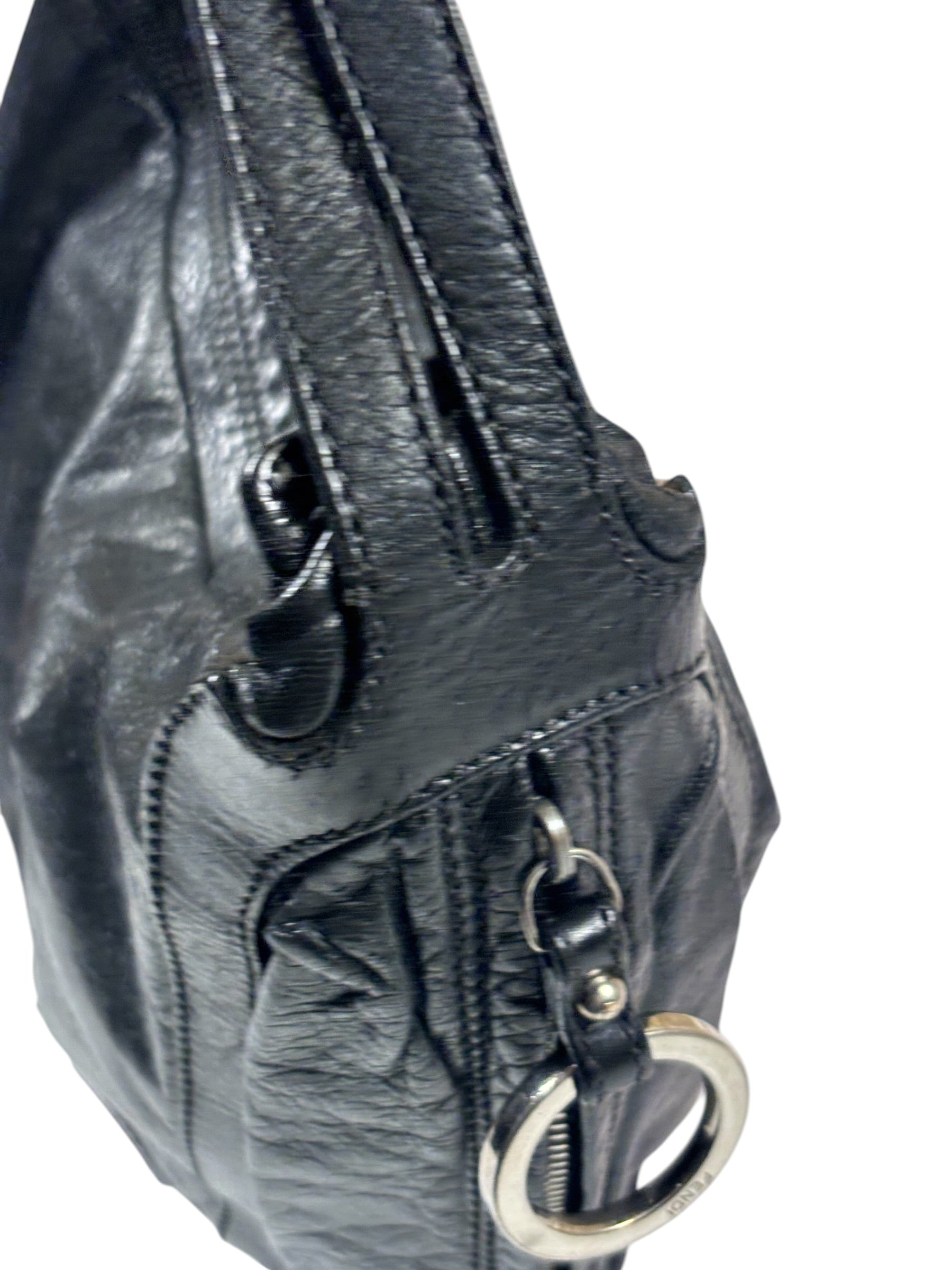 Fendi Black Leather Hobo Bag