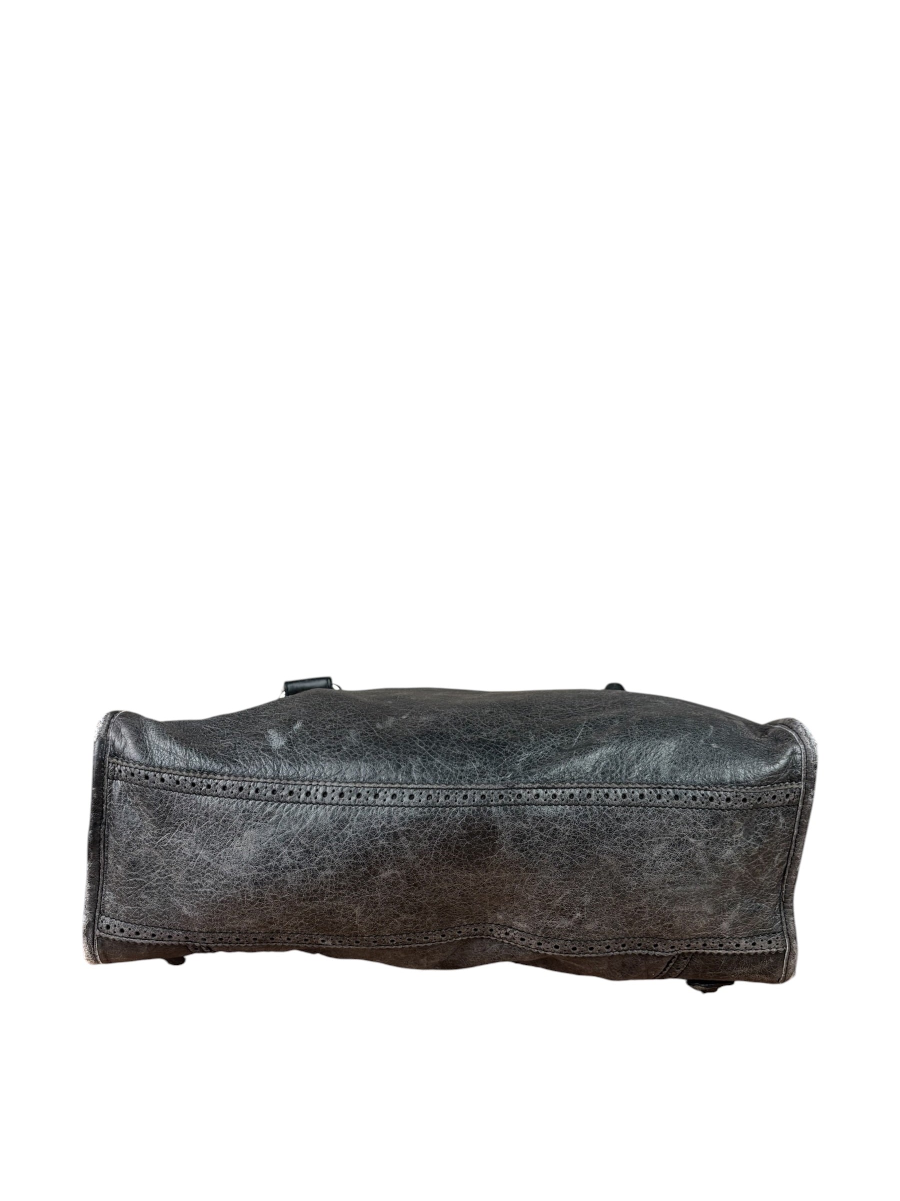 Balenciaga Dark Grey Covered Brogues City Bag