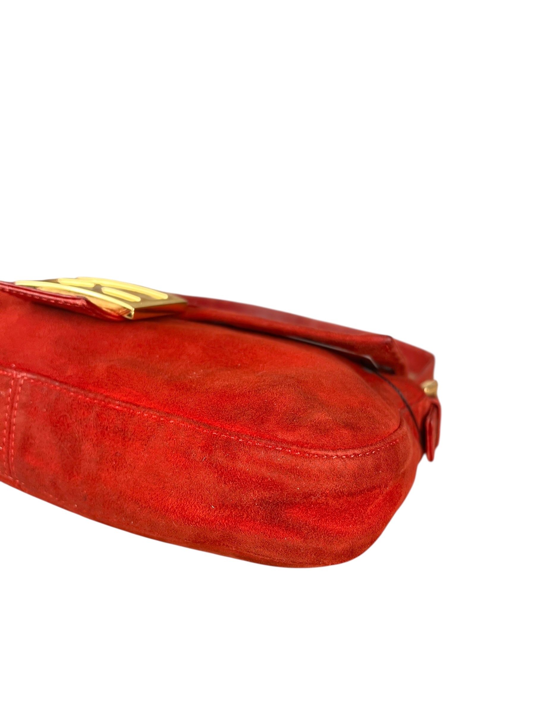 Fendi Baguette Red Suede