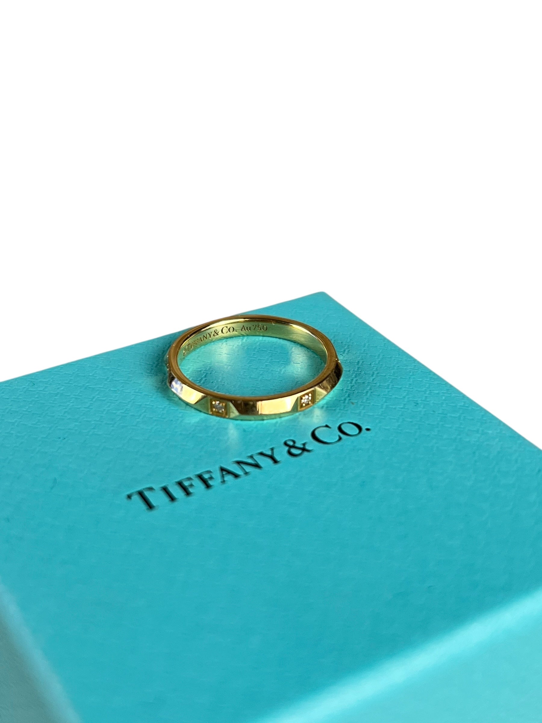 Tiffany & Co His & Hers Rings 18k Gold w/ Diamonds