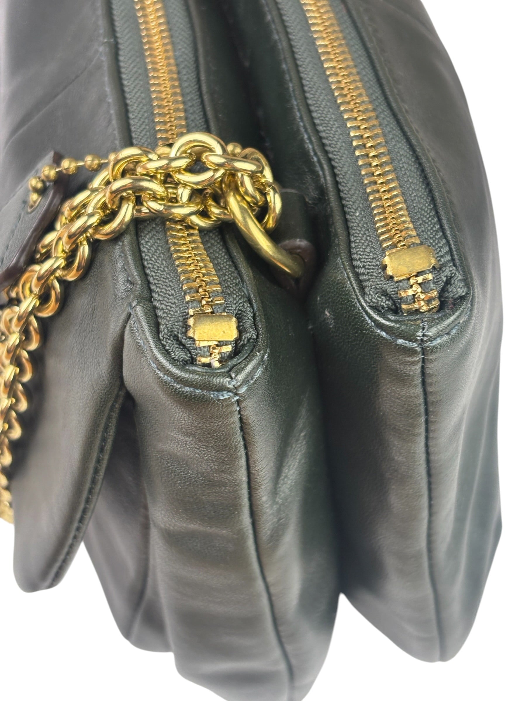 Coach Dark Green Leather Kristin Willow Shoulder Bag