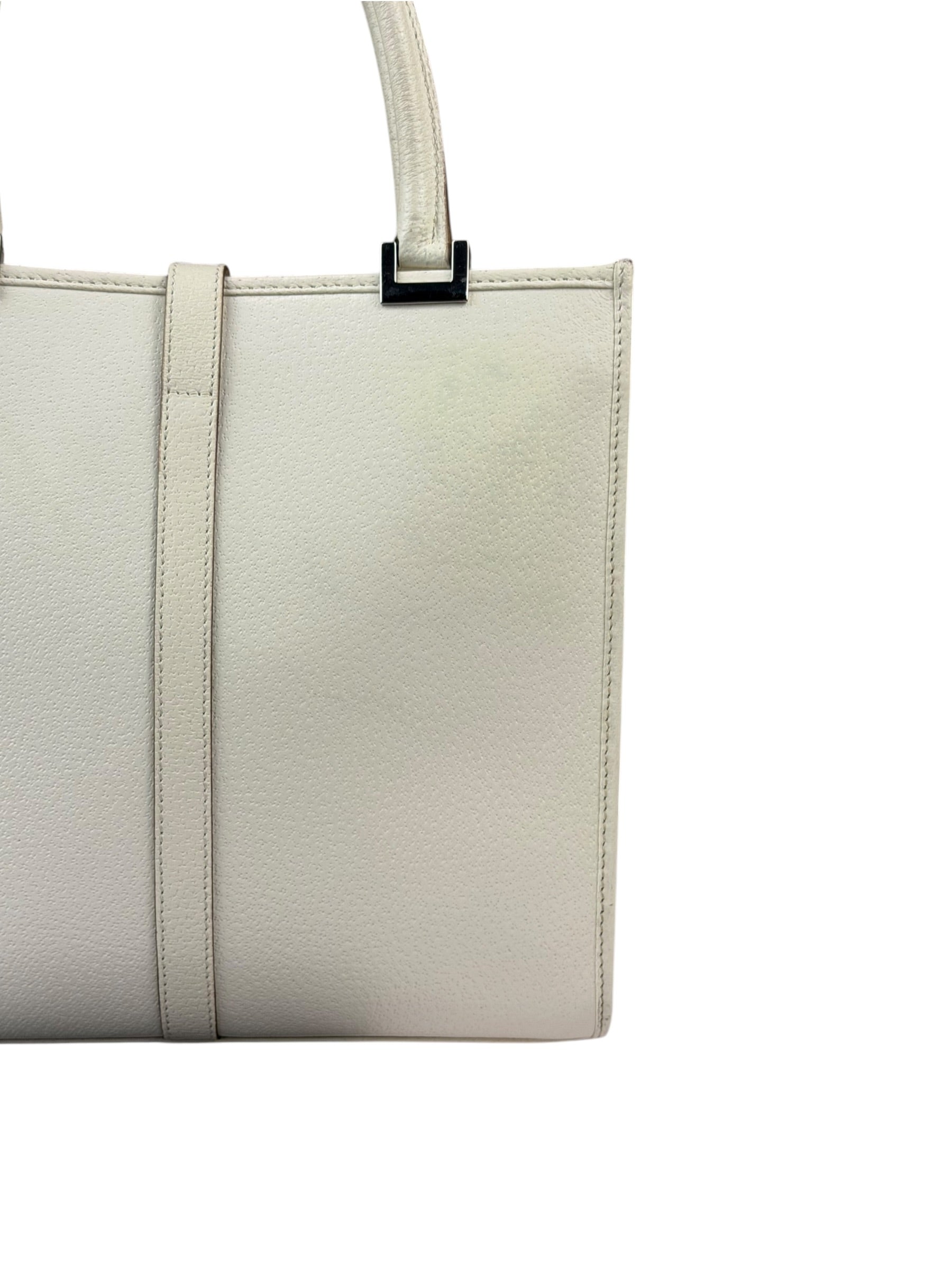 Gucci Off-White Leather Piston Lock Jackie Tote