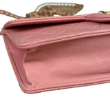 Chanel Pink Quilted Leather Pearl Chain Flap Bag 2019