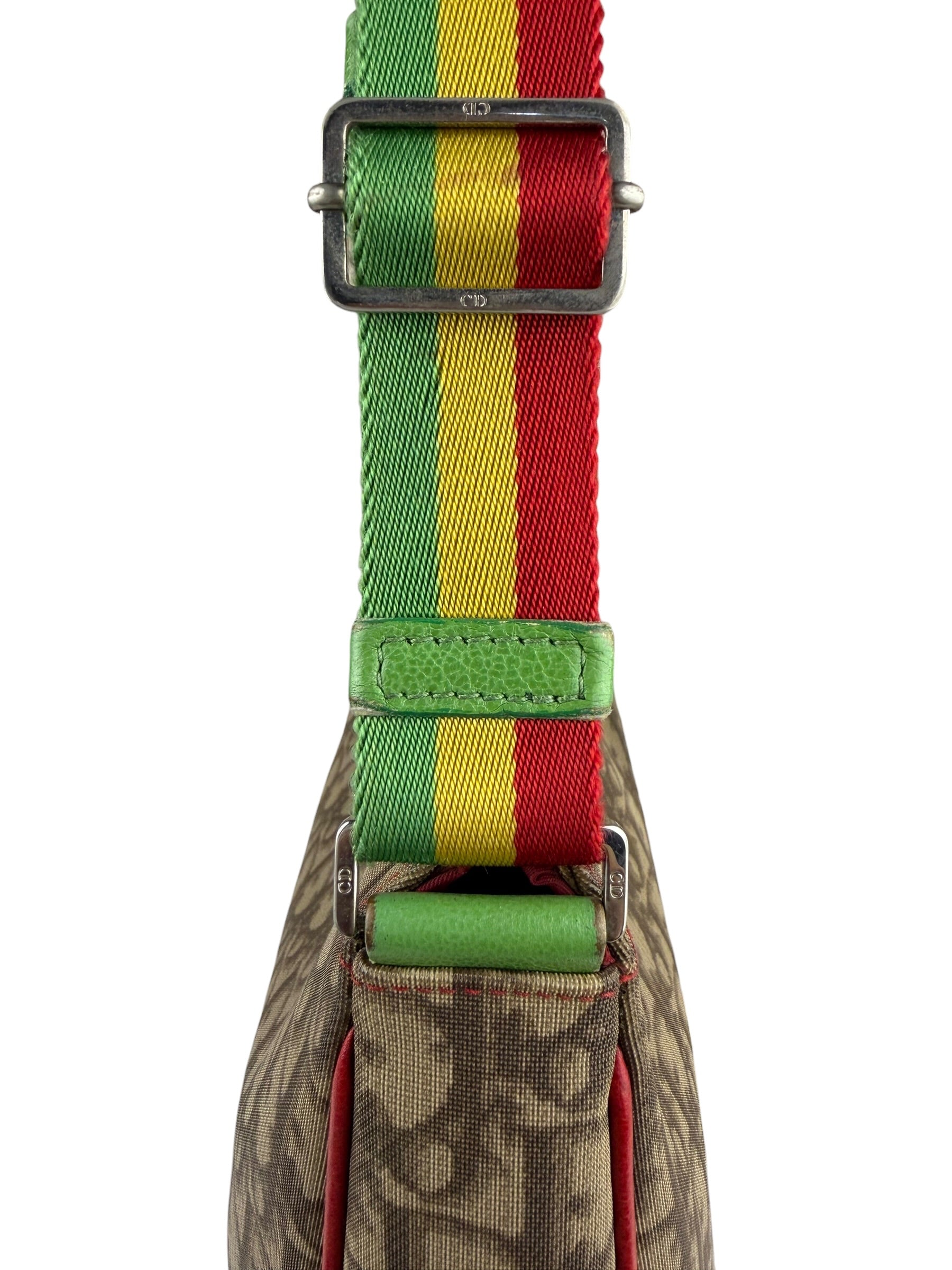 Christian Dior Vintage Monogram Rasta Trotter Messenger Bag