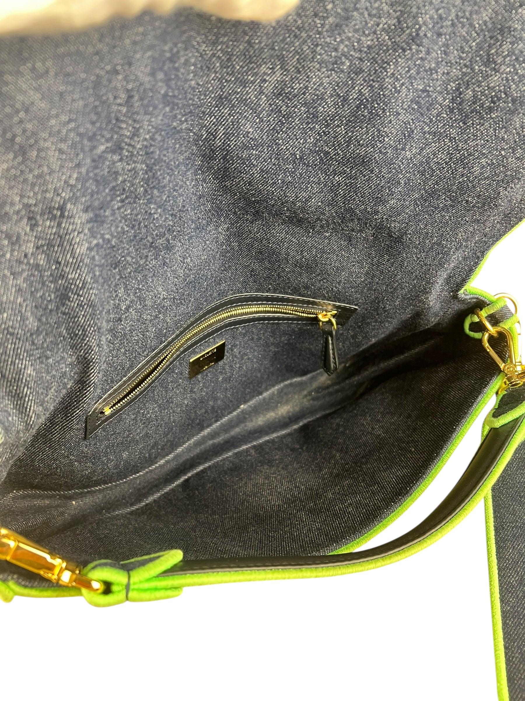 Fendi Denim Baguette NM 2Way Handbag