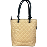 Chanel Tan Quilted Leather Ligne Cambon Tote Bag 2004