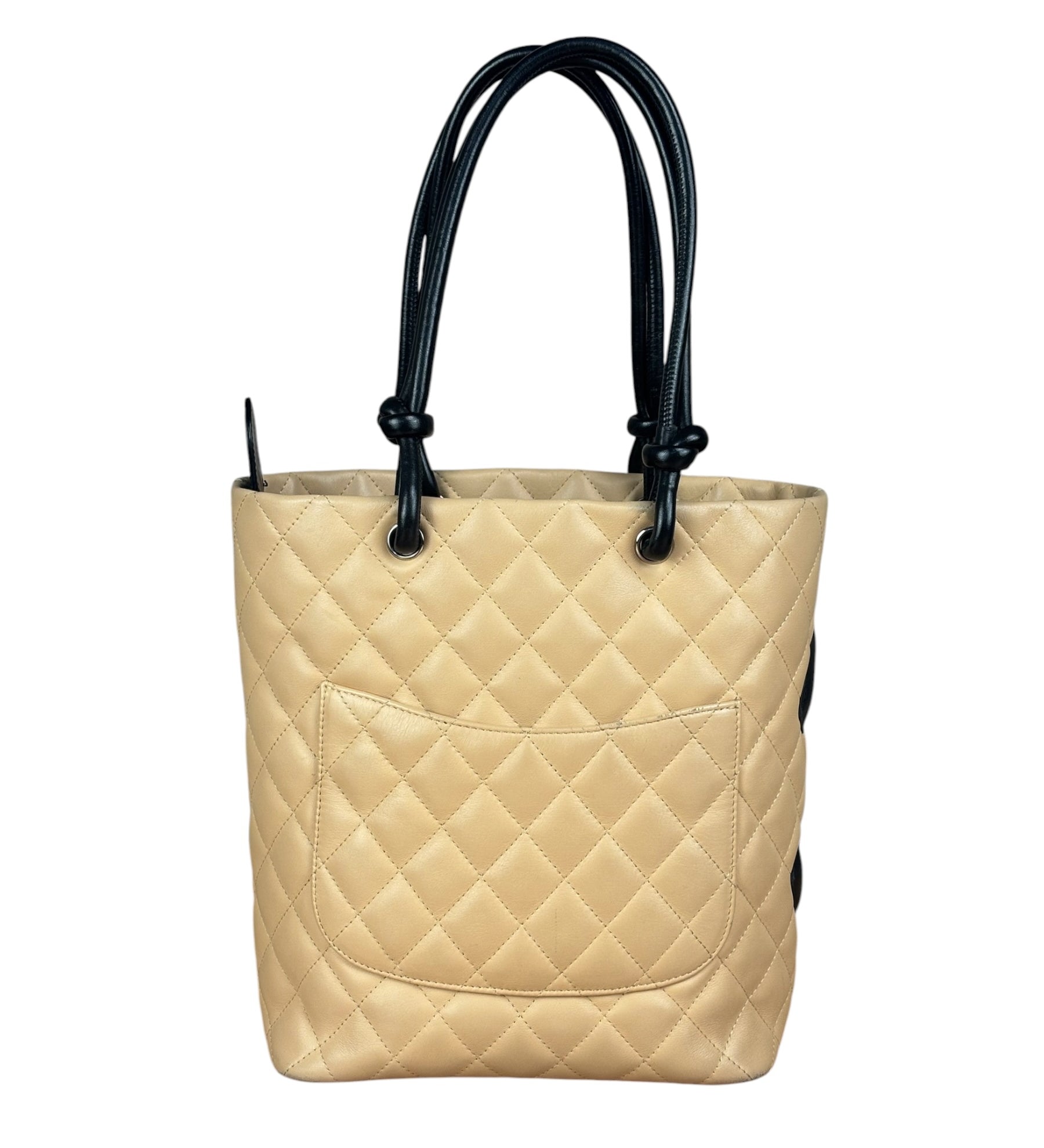 Chanel Tan Quilted Leather Ligne Cambon Tote Bag 2004