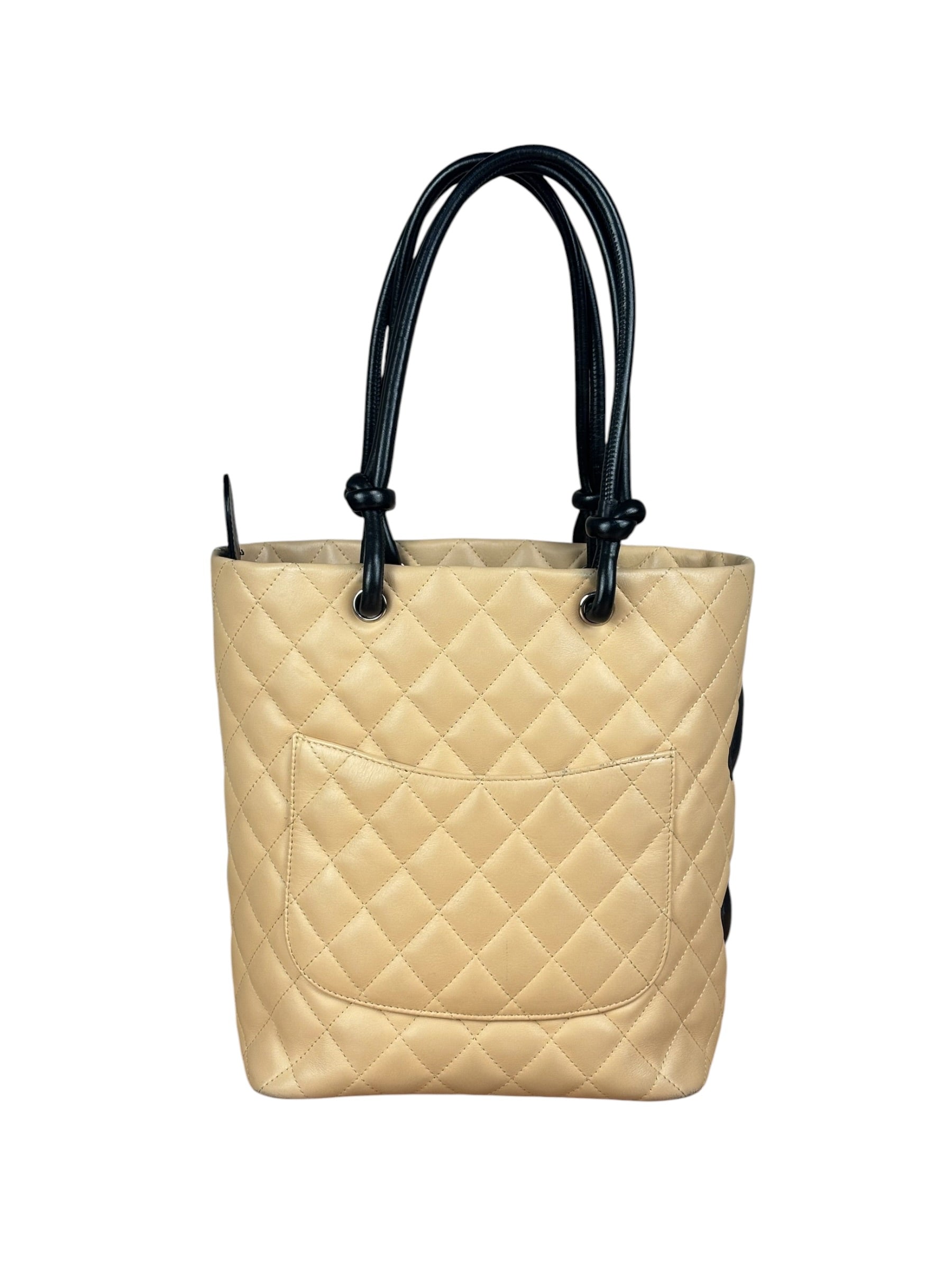 Chanel Tan Quilted Leather Ligne Cambon Tote Bag 2004