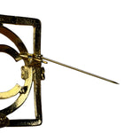 Chanel Vintage Gold-Plated Square CC Logo Brooch