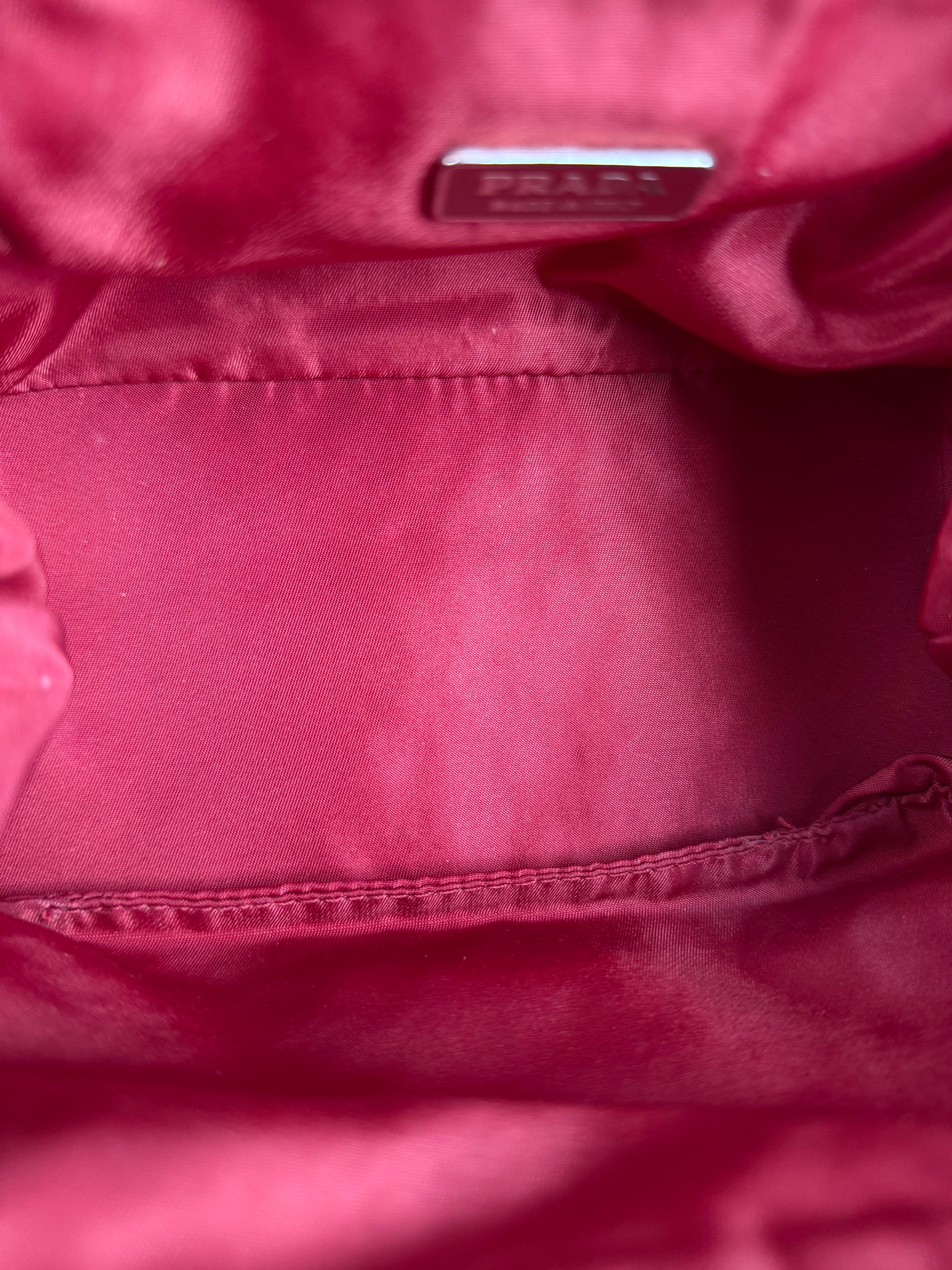 Prada Red Nylon Cosmetic Clutch