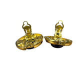 Chanel Vintage Royal Blue Glass Gripoix  Clip-On Earrings