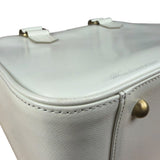 Burberry White Leather Multi-Pocket Handbag