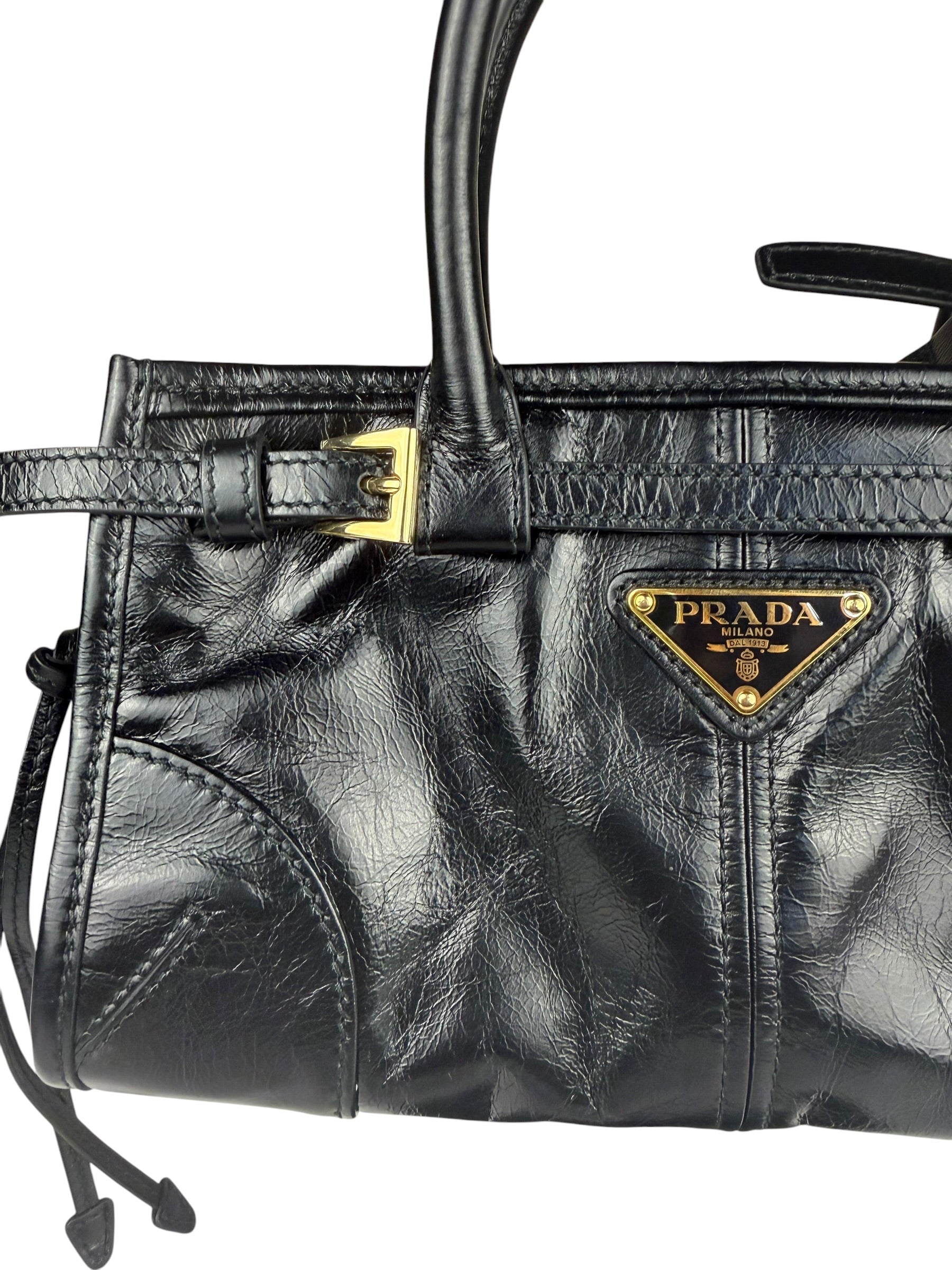 Prada Black Bonnie Calfskin Shoulder Bag