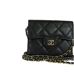 Chanel Black Caviar Quilted Card Holder 2019