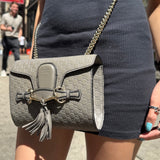 Gucci Emily GG Micro Shoulder Bag Grey