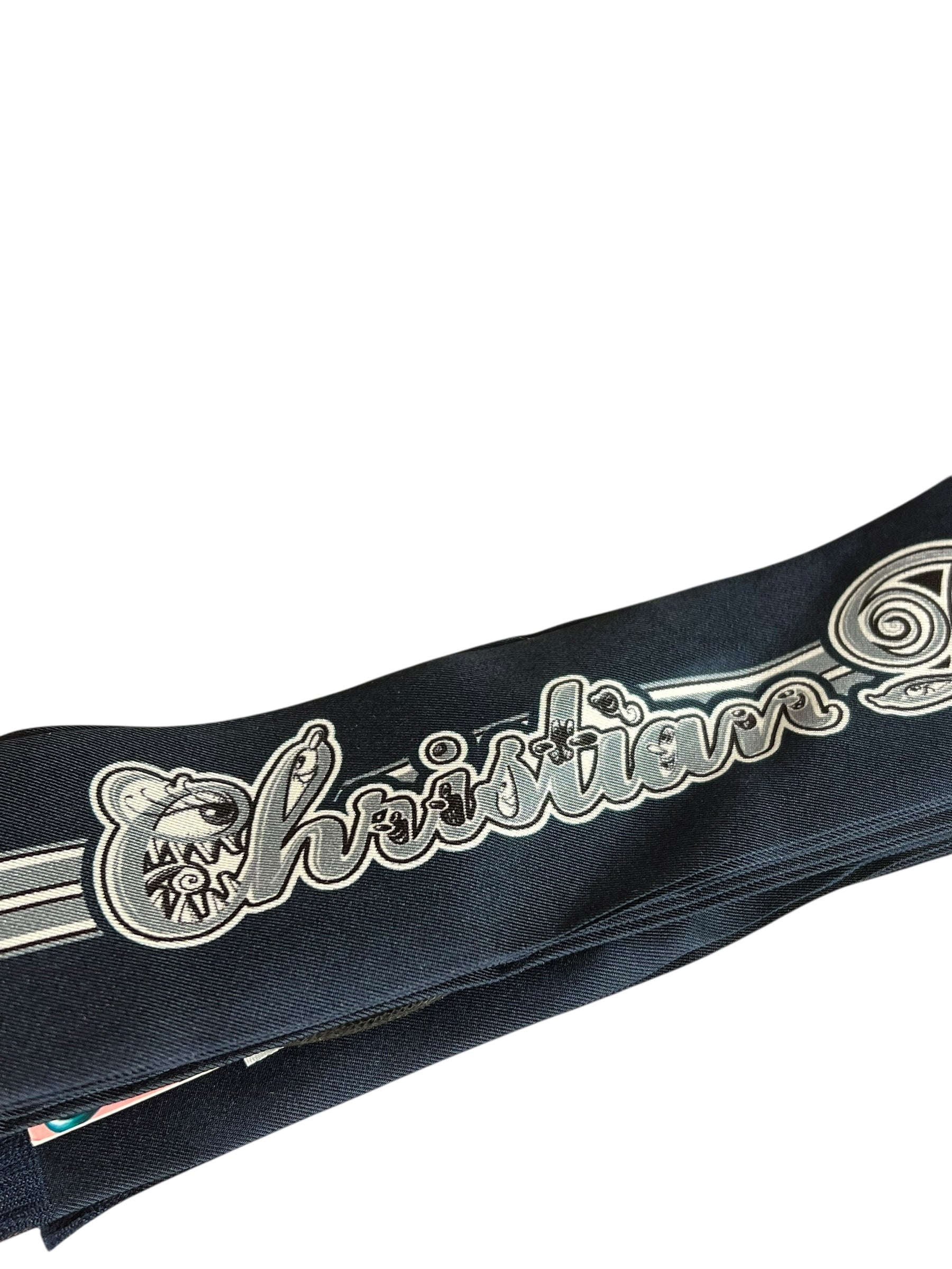 Christian Dior x Kenny Scharf Navy Twilly Scarf