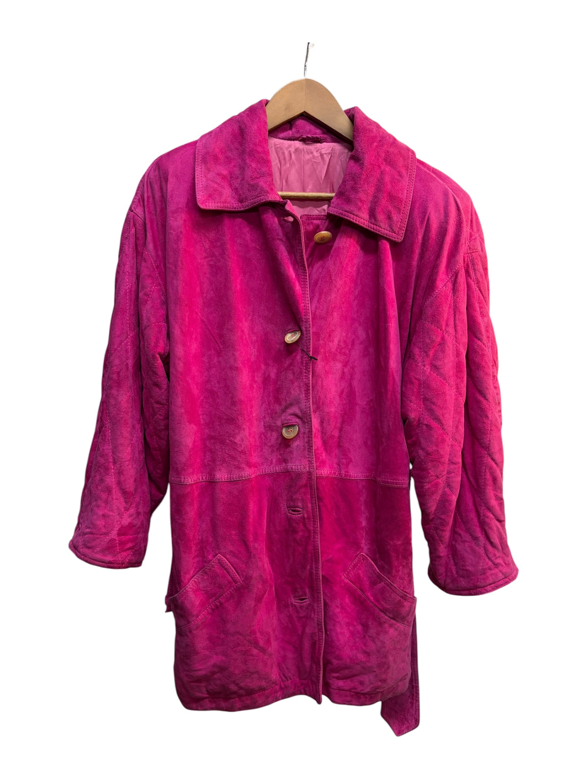 Valentino Magenta Suede Long Coat