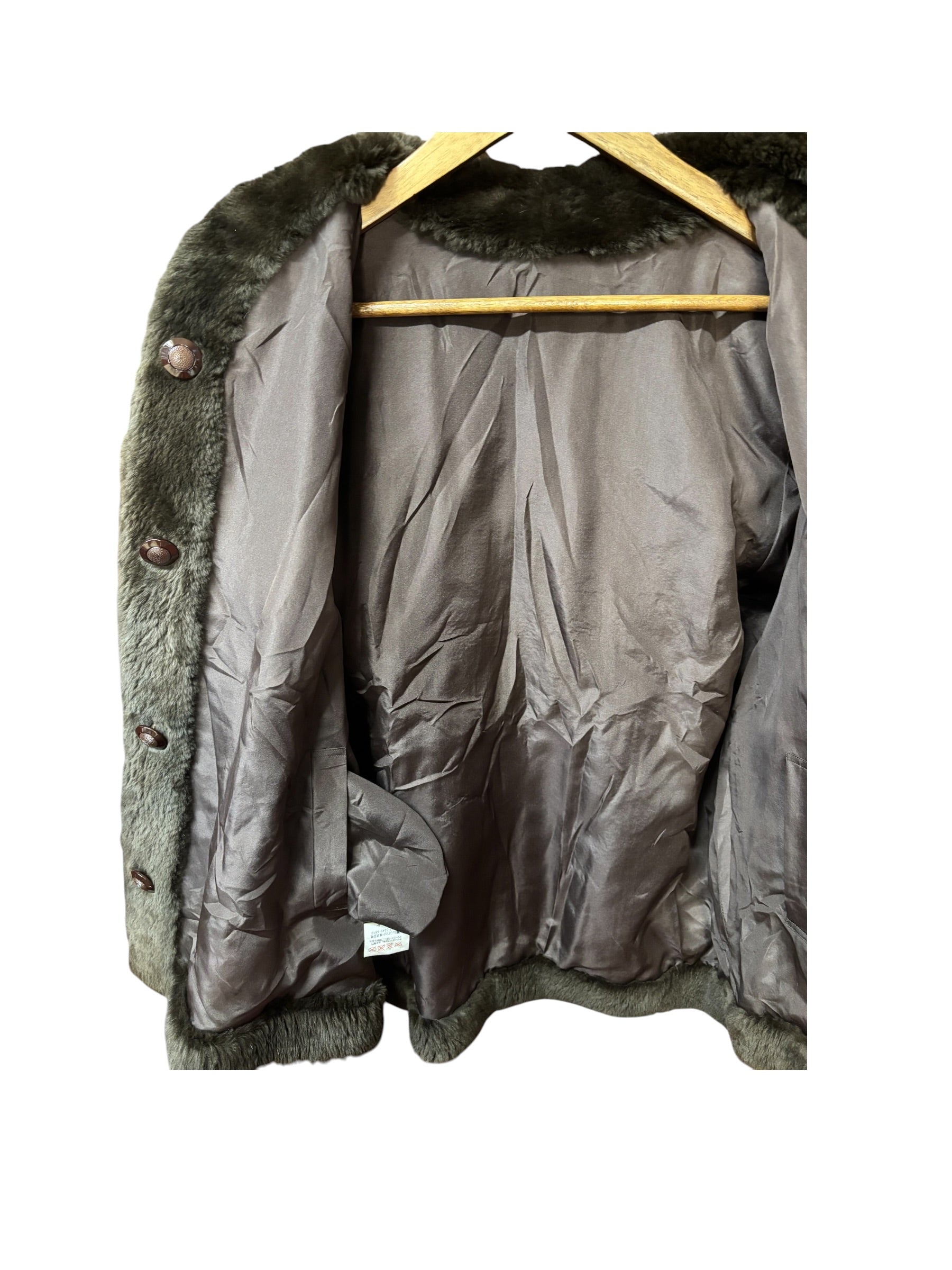 Flash Moonbat Brown Rabbit Fur Reversible Coat