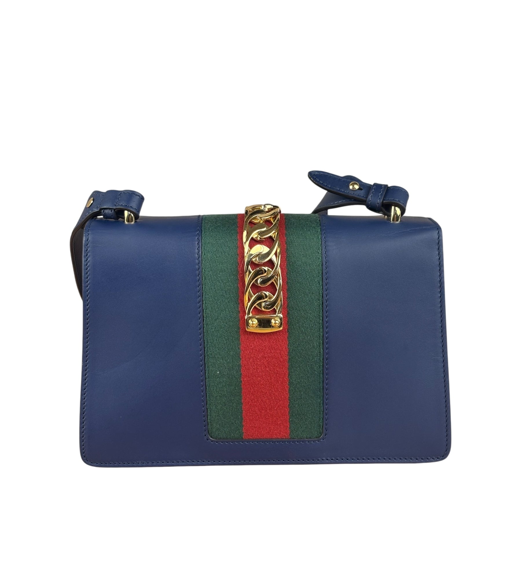 Gucci Navy Blue Sylvie Leather Crossbody Bag