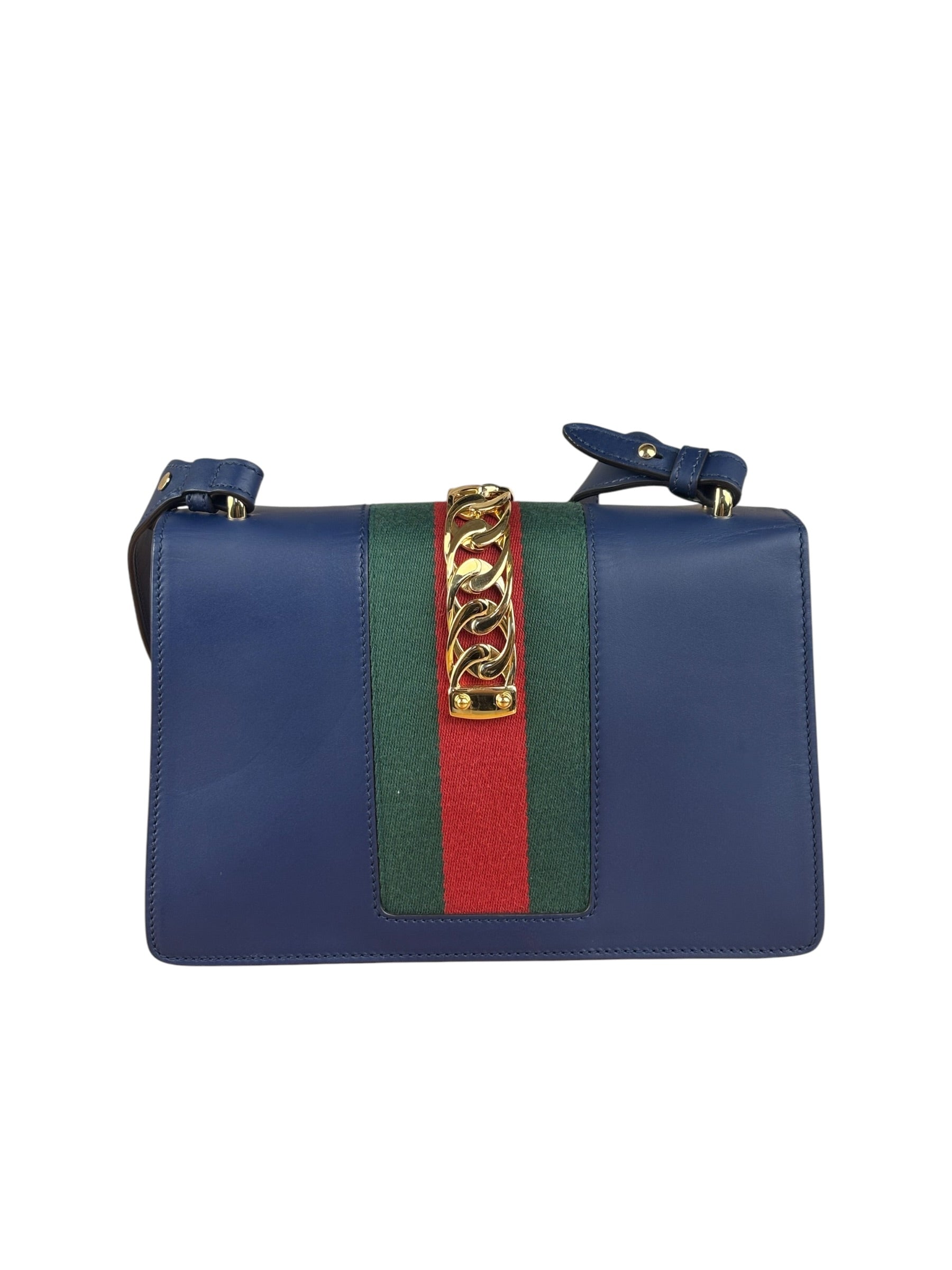 Gucci Navy Blue Sylvie Leather Crossbody Bag