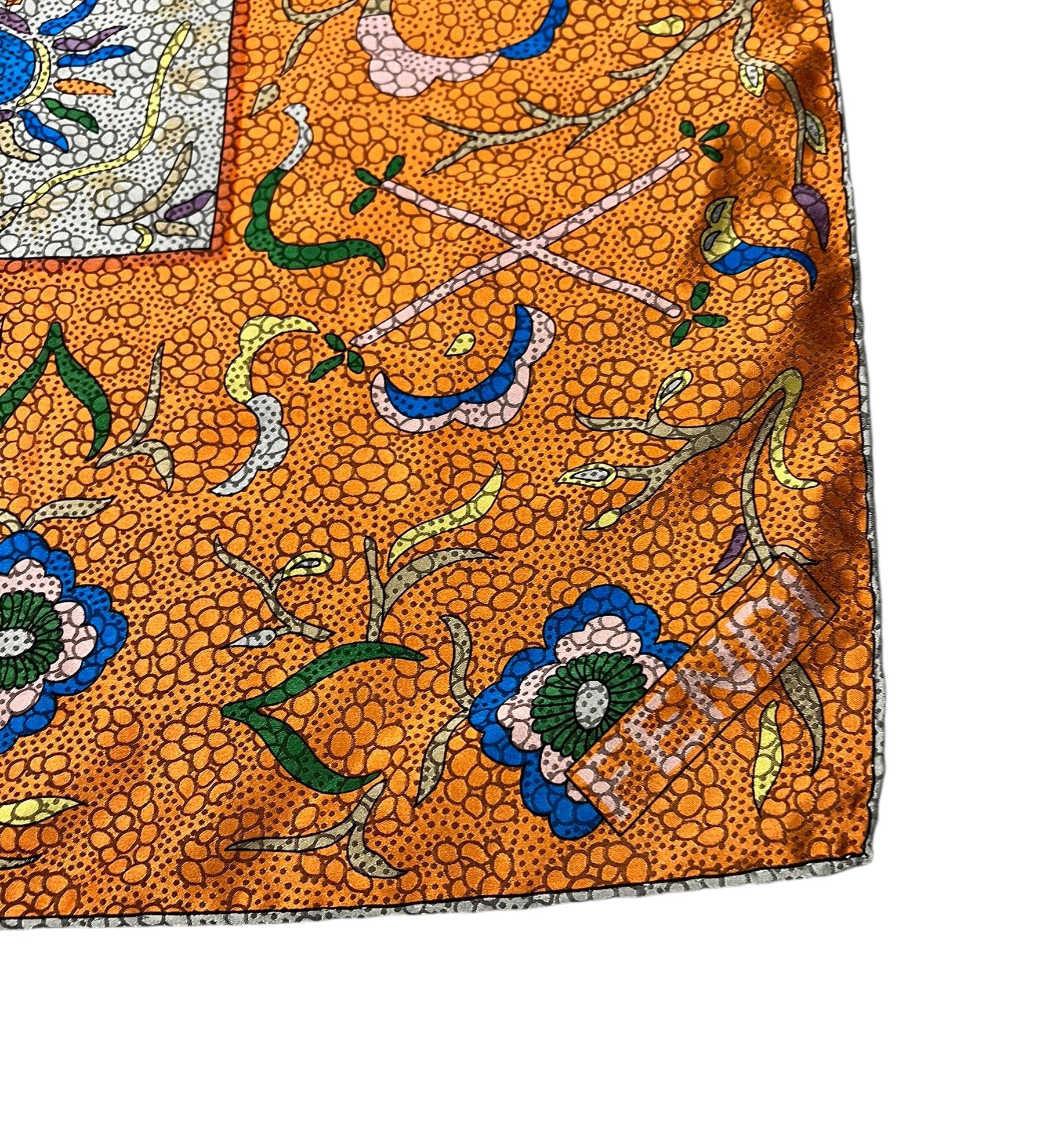 Fendi Silk Multicolor Textured Abstract Scarf