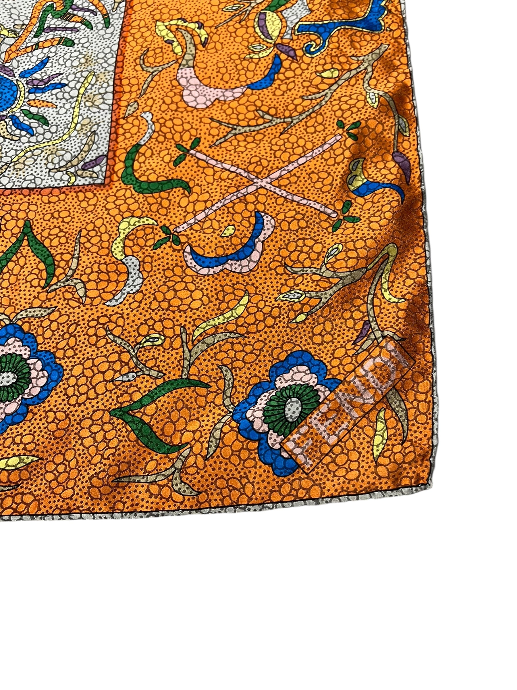 Fendi Silk Multicolor Textured Abstract Scarf